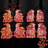 1/30/60 Pair Flocked 3D Chinese Year Goat Pair Stickers Golden Glitter Patterns For Spring Festival Door Window Decoration