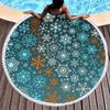 Weihnachten Runder Strandtuch Girly Romantisches Schneeflocken Handtuch Kreis Prinzessin Winter Stranddecke Weiche Poolhandtücher Picknickmatte