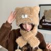 Plush Cat Ears Hat Knitted Cycling Balaclava One Piece Ear Protection Hat  Winter Season