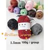 100g Filo d'Argento Lucido Cavo Uncinetto in Cotone Fai da Te 1.5mm Filato Medio Grosso Uncinetto Filo Lucido Cappello Borsa Tessuto a Mano