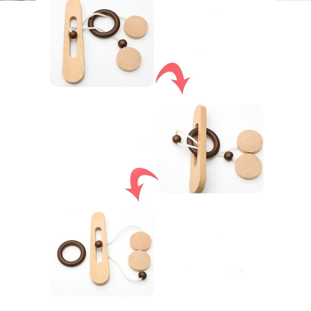 Brain Teaser Threading Rope Loop Puzzle Wooden  Thinking Games   Gifts