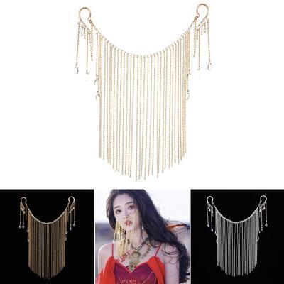 Fashion Tassel Veil Masquerade Mask Chain Dance Performance Accessories Hair Ornament Face Curtain for Woman Wedding