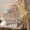 Retro Striped Throw Blanket Cotton ChildrenS Adult Knitted Gauze Throw Blanket Office Sofa Nap Leisure Blanket