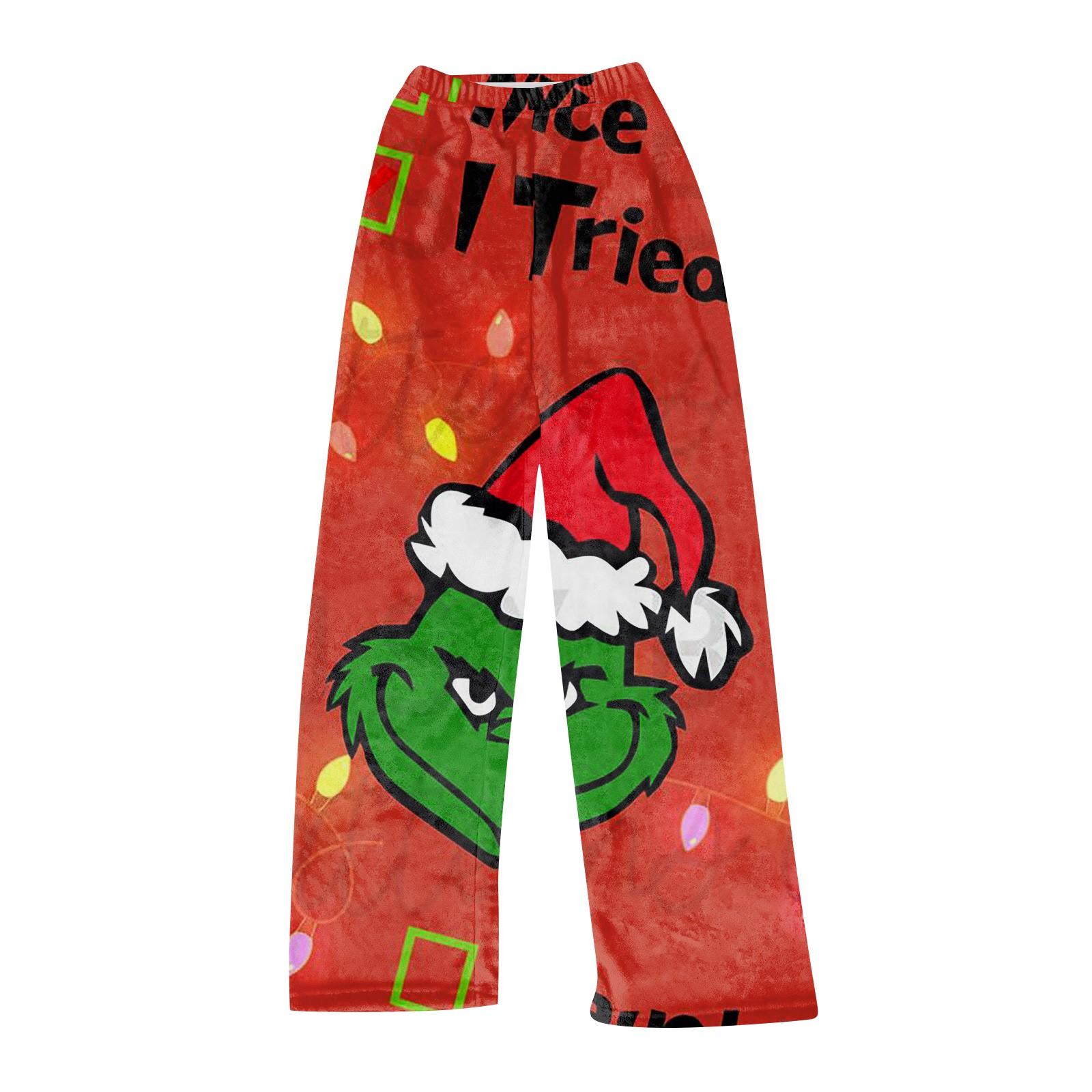 

Женские модные повседневные брюки с рождественским принтом, повседневные брюки из плюша S киноварь