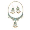 Turquoise Tassel Necklace & Earrings Retro Pearl Set
