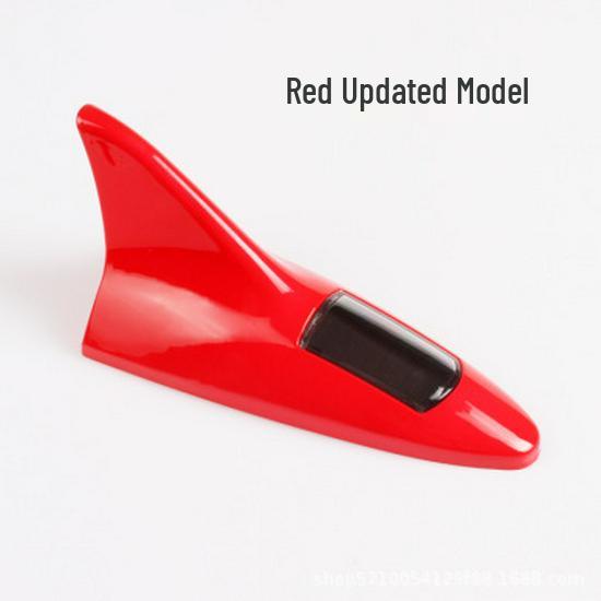 Shark Fin Decorative Car Roof Sticker with Solar-Powered Waterproof Warning Light