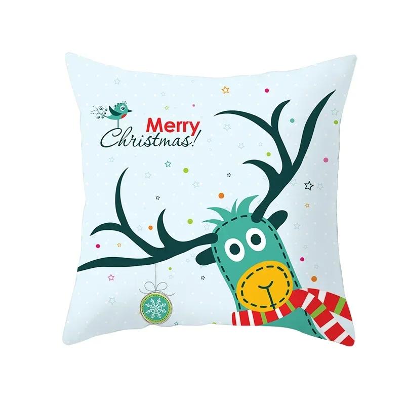 Polyester Fiber Green Series Christmas 2024 Pillow Cover Sofa Cushion Home Decorative Pillows Cover
