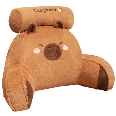 Soft Velvet Cover Capybara Bed Rest Reading Pillow with Neck and Arm Support Sofa Couch Backrest Cushion For Relaxation