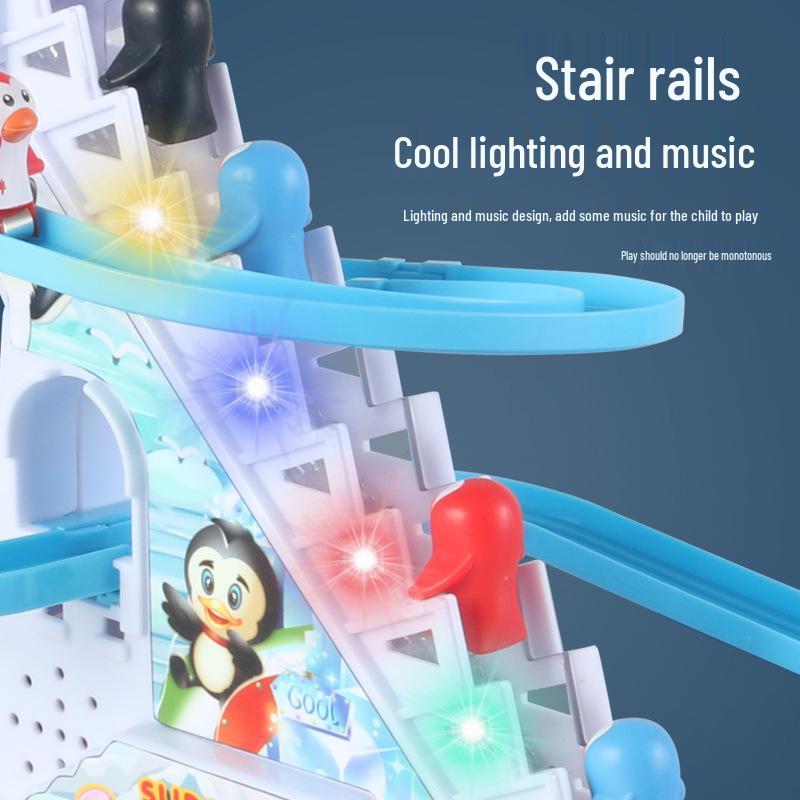 Pinguin Mic Urcând Scări Jucărie Pistă: Jucărie educativă pentru vârstele 3-6 ani