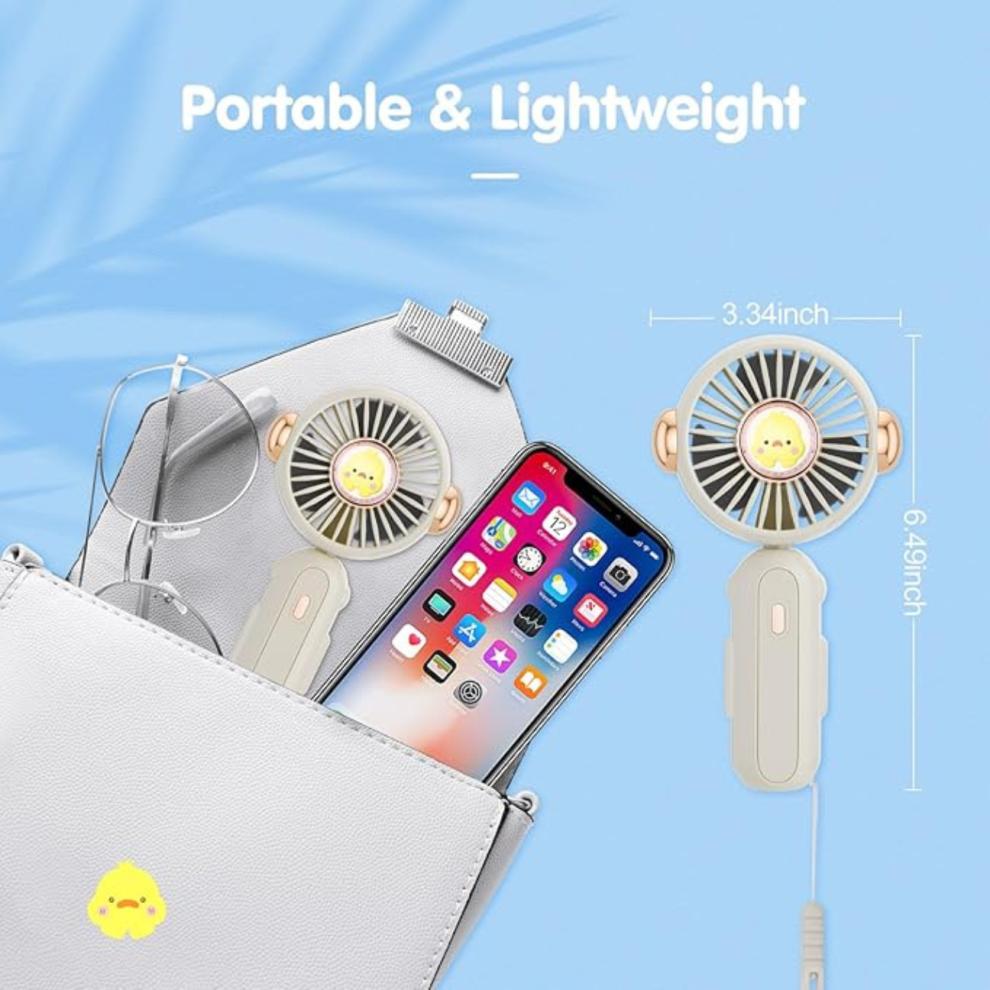 Portable Handheld Fan, Mini USB Hand Fan with 3 Speeds,