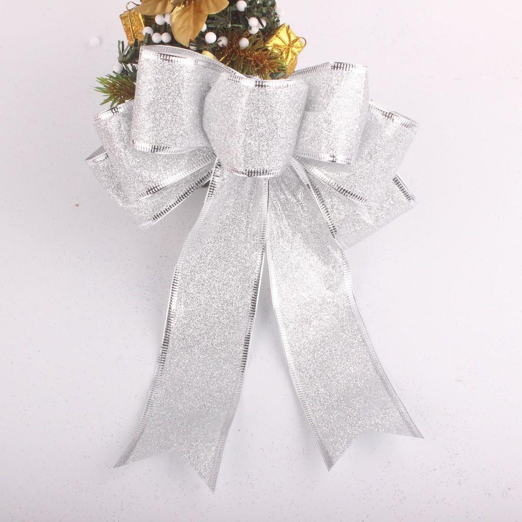 Stunning Multicolor Sparkling Glitter Christmas Tree Bow Ribbons For Holiday Celebrations