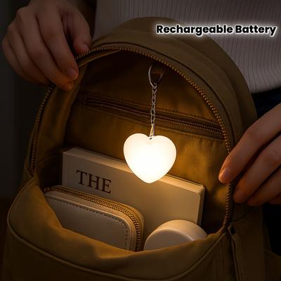 Led Heart-shaped Touch Sensor Light Mini Heart-shaped Light Keychain Wallet Makeup Bag Keychain Pendant Decoration Gifts