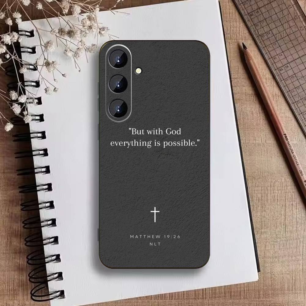 Bible Verse Jesus Christ Christian Phone Case For Samsung Galaxy A73,21,22,32,71,53,52,51,80,5G Soft Black Cover