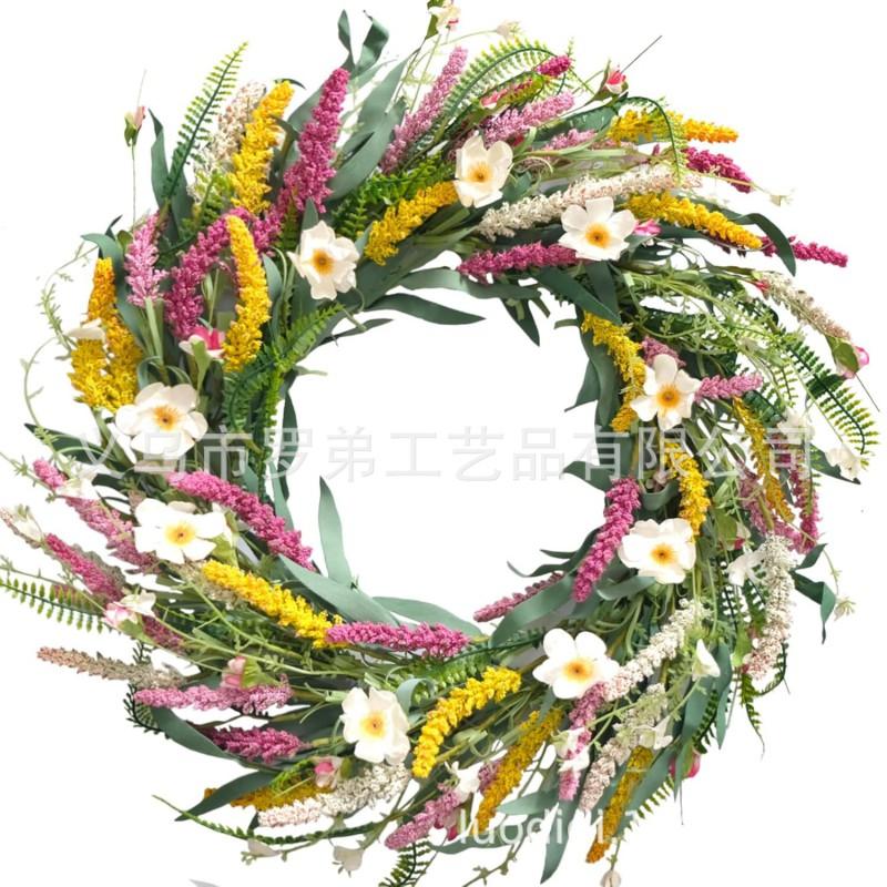 Artificial Flower Wreath Easter Valentines Day Decor Hotel Restaurant Door Hanging Decoration