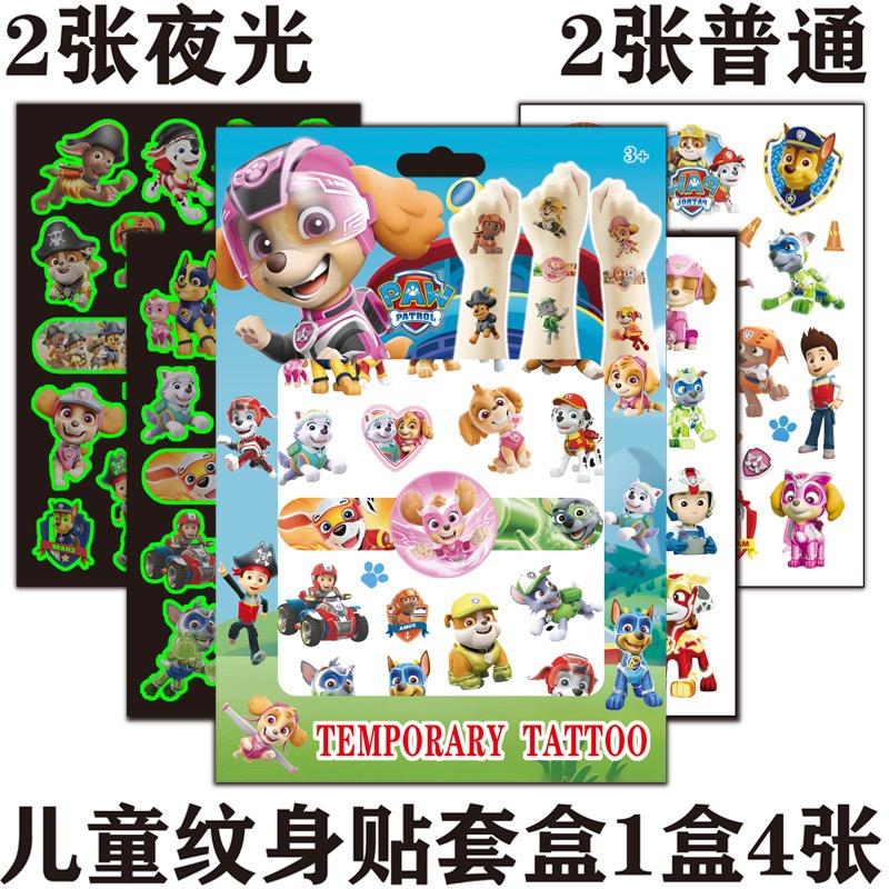 Paw Patrol Child Temporary Tattoo Stickers PAW Patrol Luminous Tattoo Stickers Paw Sticker Award Stickers Periphery Party Favors
