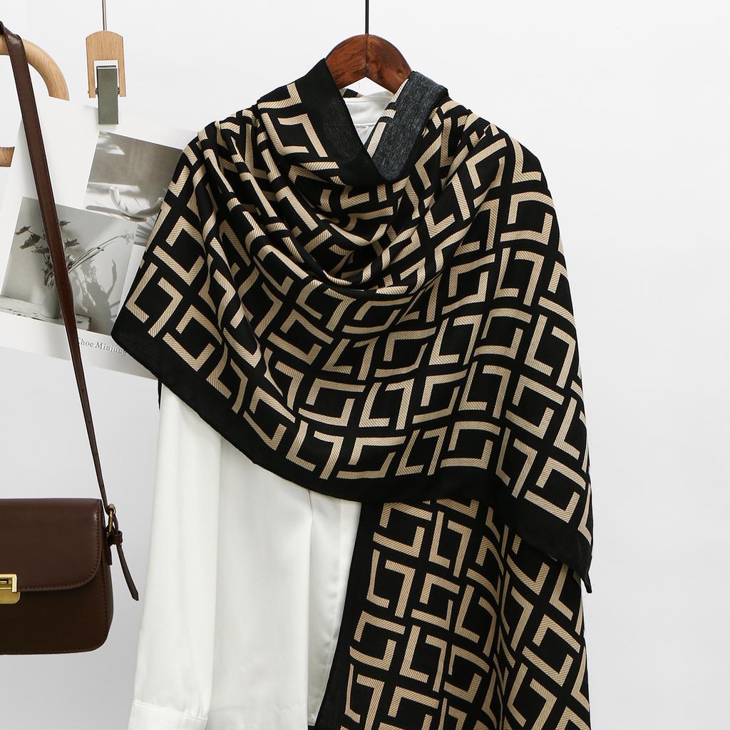 Luxury Retro Scarf Women's Winter Double-Sided Shawl Warm Scarf Shawl Thick Blanket Cloak Buvandachape