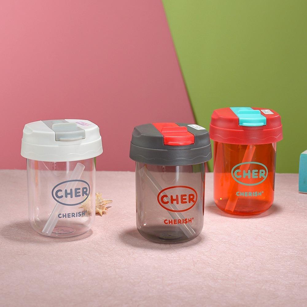 300mL Straw Cup Mini Milk Coffee Cup Cartoon Drinking Tumbler  for Kids