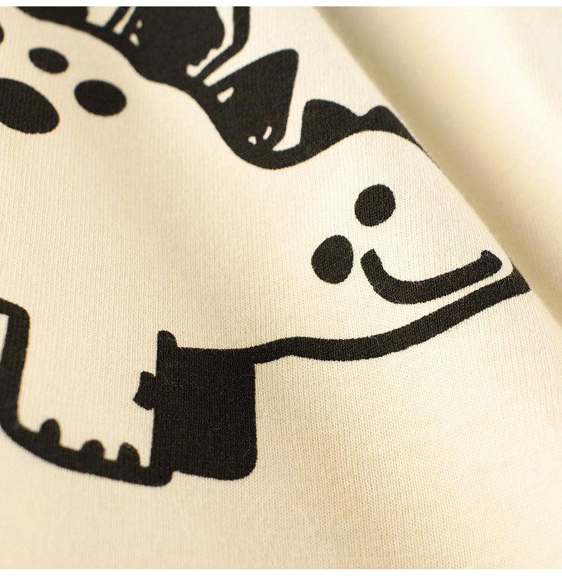 27kids Boys' Dinosaur Cartoon Raglan T-Shirt, 2025 Summer Collection.