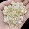 For Jewelry Makings Finding Charms Loose Beads Pendant DIY Crafts 5-50Pcs Beige Flower Necklace Bracelet  Accessories