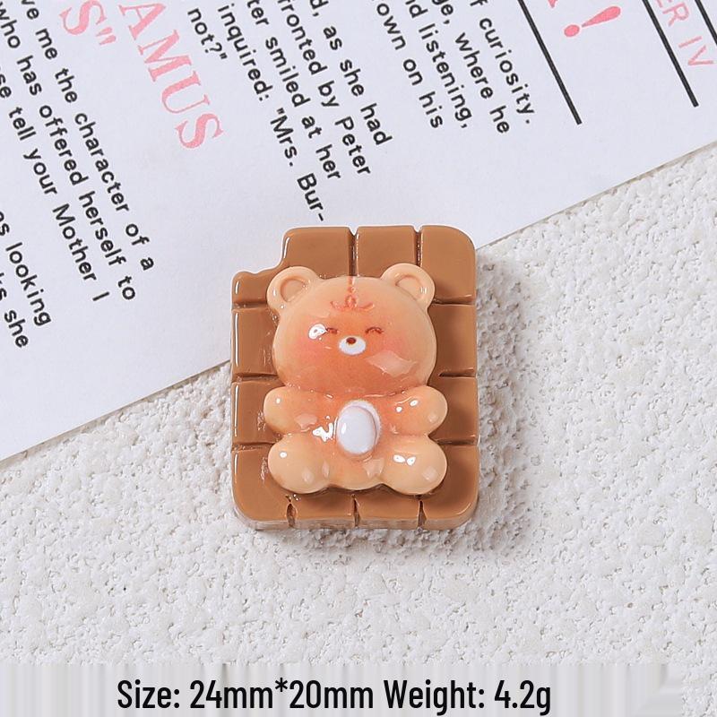 Cartoon Resin Handmade DIY Crocs Charms Cream Glue Hair Clips Cute Chocolate Bear Food Toy Ornaments