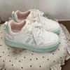 Women's White German Training Shoes - Thick 5cm Sole, Trendy Casual Sports Sneakers, Spring 2026