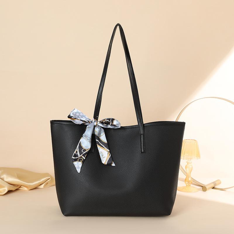 Bag Women's Trendy Simple Tote Bag Silk Scarf Decorative Shoulder Bag Underarm Bag