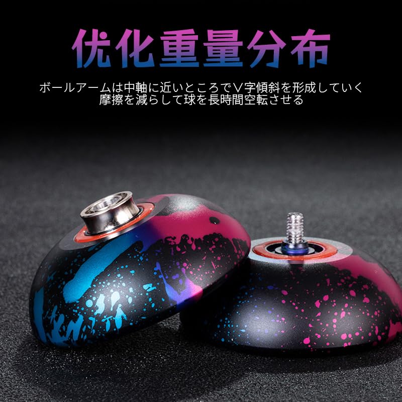 AAGWW Trick for Suitable for Ball Aluminum Alloy and Blue Flying 1 Yo-Yo Competitions, Beginners, High-Precision Bearings, Professional-Level (Design