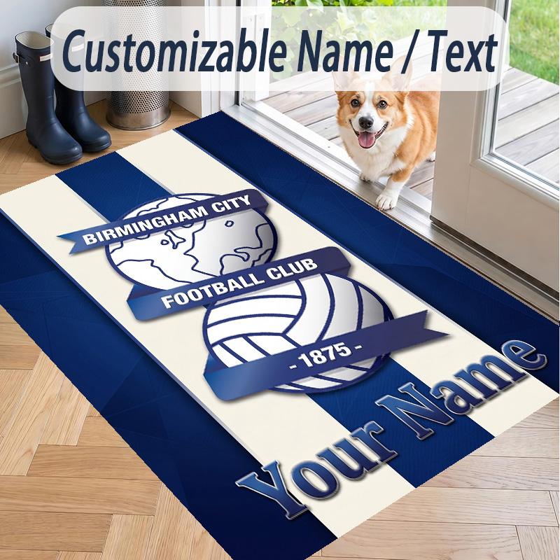 Custom Text Printed Rug BIRMINGHAM CITY Football Non Slip Floor Carpet For Home Room Decor