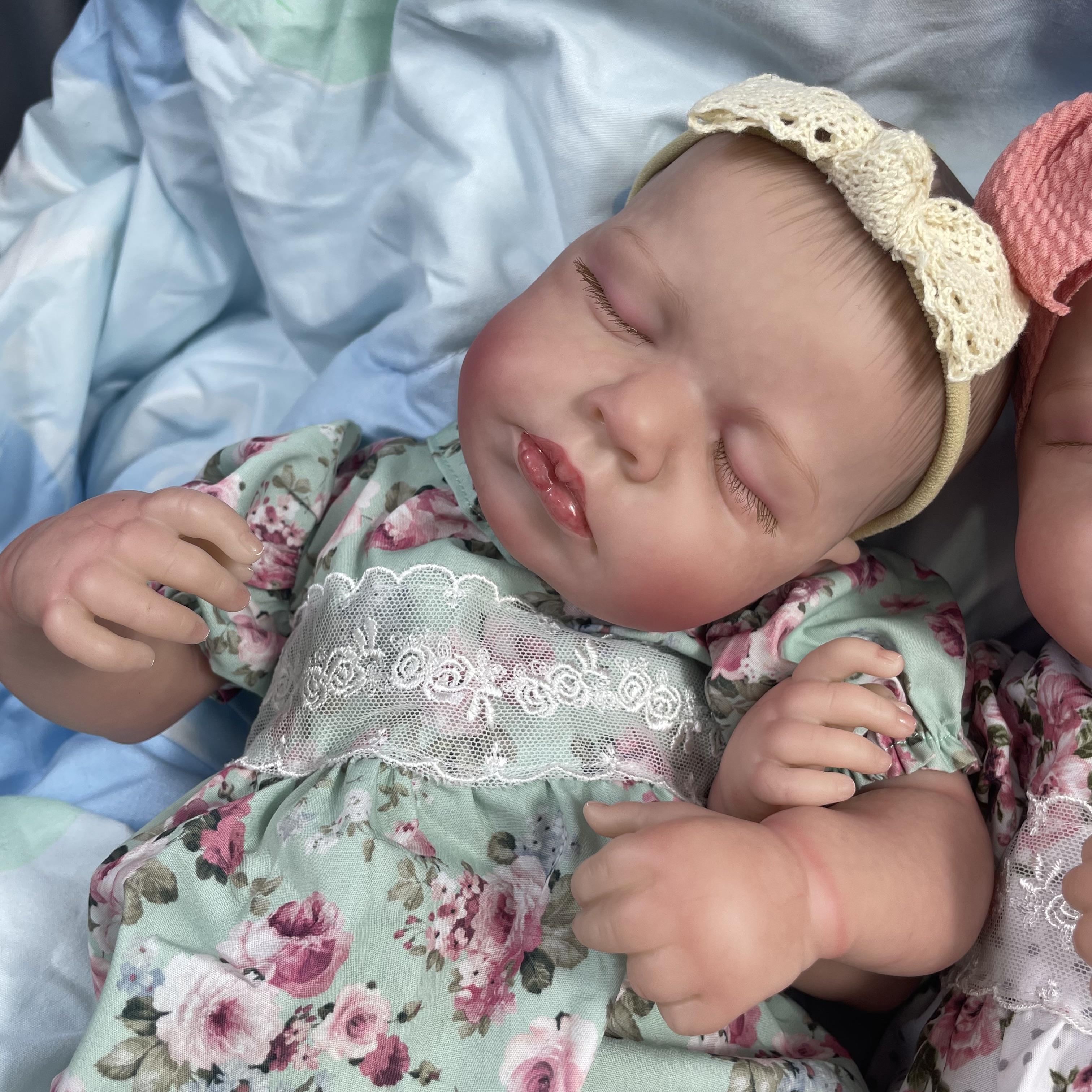 

50 см готовые куклы-реборн LouLou Twins Girl реалистичные силиконовые виниловые новорожденные 3D кожа видимые вены DIY игрушки для девочек Cloth Body Doll