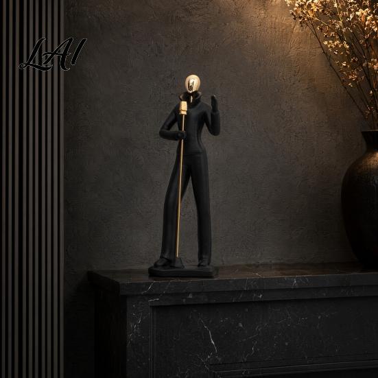 Saxophone Player Sculpture Resin Musician Sculpture Stable Base Abstract Guitar Singer Statue Band Theme Decoration Home Art Decor Collectibles