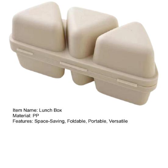 6-in-1 Dreieck Reisbällchenform Bento Box und Sushi Maker Spülmaschinenfest Lunchbehälter für Onigiri Sushi Seetang Reisbällchen