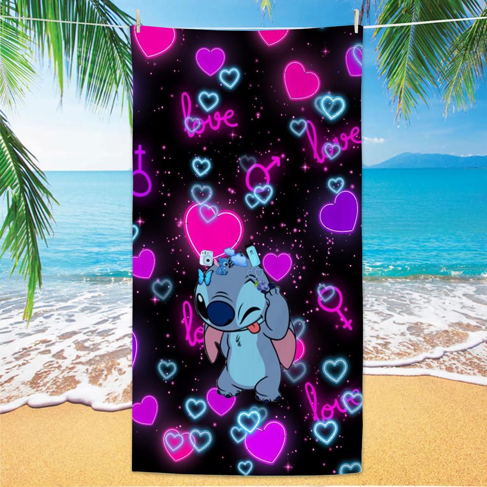 American Cartoon Figure Print Thick Microfiber Beach Towel Quick Dry Bath Blanket For Kids