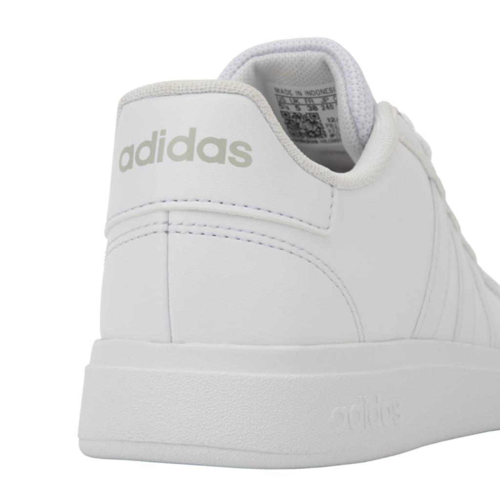 adidas Grand Court Schnürer K Weiß Grau Kinder Sneaker Wolkenweiß Grau-Eins FZ6158