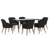 3156727 vidaXL Mobilier de salle à manger de jardin avec coussins 7 pcs Noir