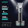 New Men's Professional Hair Clipper with LED Digital Display  IPX7 Washable  Stainless Steel Head  Electric Clipper Base  Rechargeable Shaver