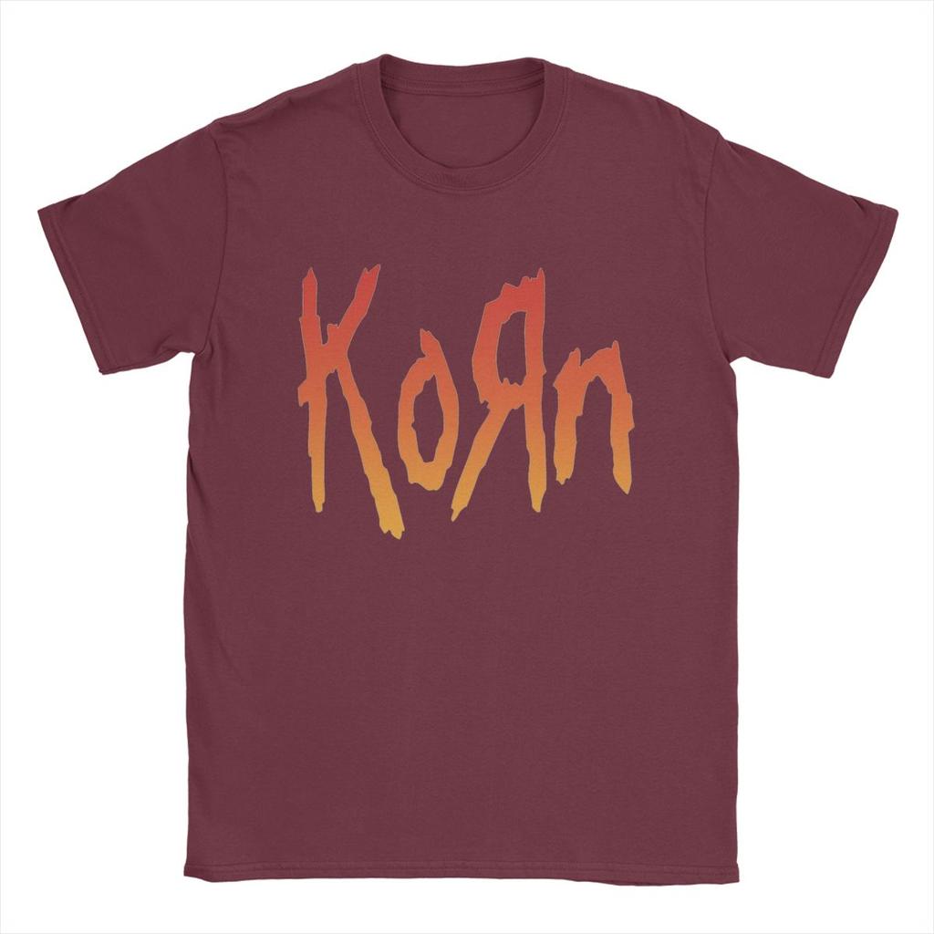 Funny Music Rock Korn Band T-Shirt Men Round Collar 100% Cotton T Shirts Short Sleeve Tees Unique Clothes