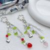 Strawberry Leaf Pendant Sweet Phone Chain Strap Hangings Decoration Keychain Lanyard Small Gift for Women Girls