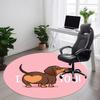 1PC Dachshund Love Office Round Area Rug, Indoor Mat Suitable ForOffice, Under Office Chairs Bedroom Living Room Home Decor, Room Deco F179