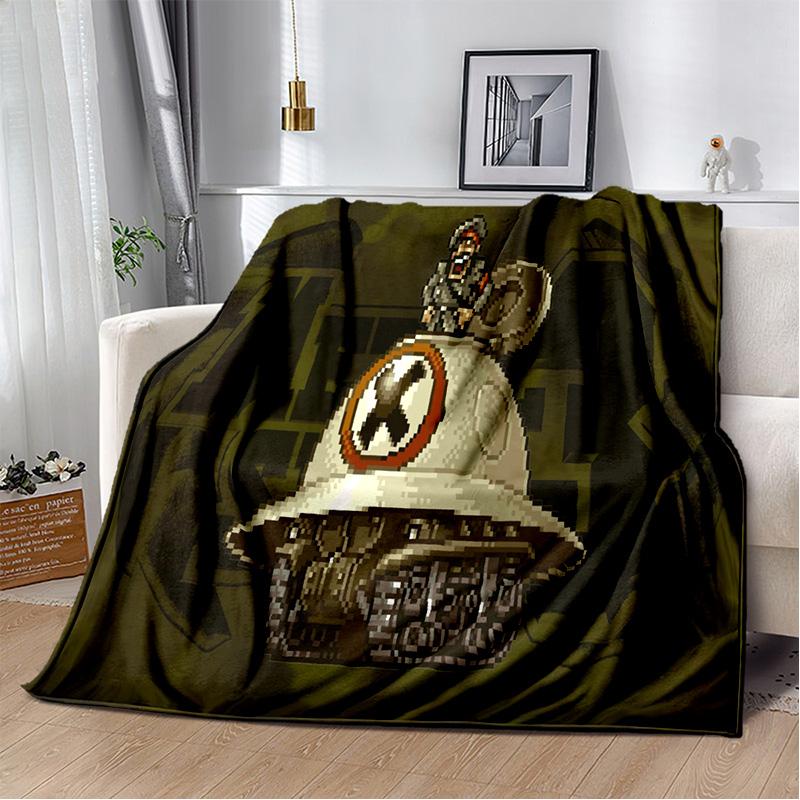 Classic Retro Game Metal Slug Gamer Soft Plush Blanket,Flannel Blanket Throw Blanket for Living Room Bedroom Bed Sofa Picnic Kid
