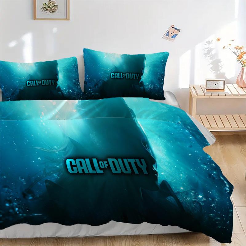 Call Duty Bedding 3 Piece Set HD Print Duvet Cover Pillowcases for Teens Adult Bedroom Decoration Christmas Gift