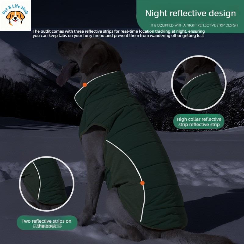 Dog coat - winter jacket for pets. Pet vest with added thickness for waterproofing, windproofing and warmth. Large dog clothing
