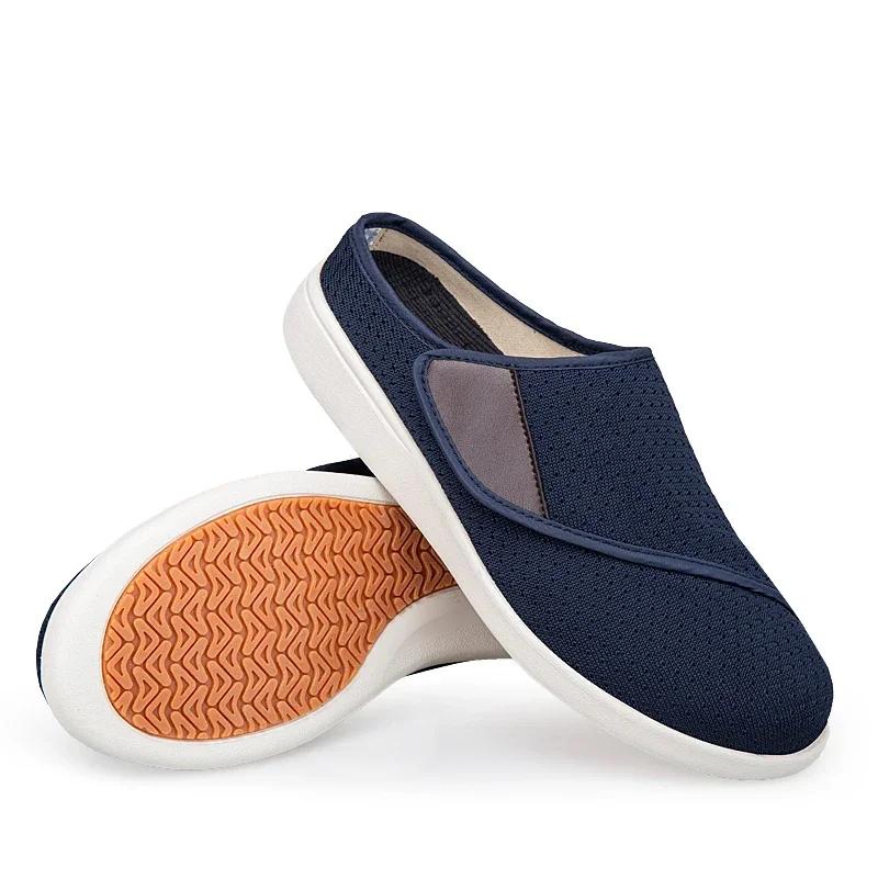

Женские мягкие удобные кроссовки больших размеров для пожилых людей, повседневные однотонные туфли на плоской подошве, унисекс, прогулочная обувь, мужская обувь zapatos hombre 45 темно-синий