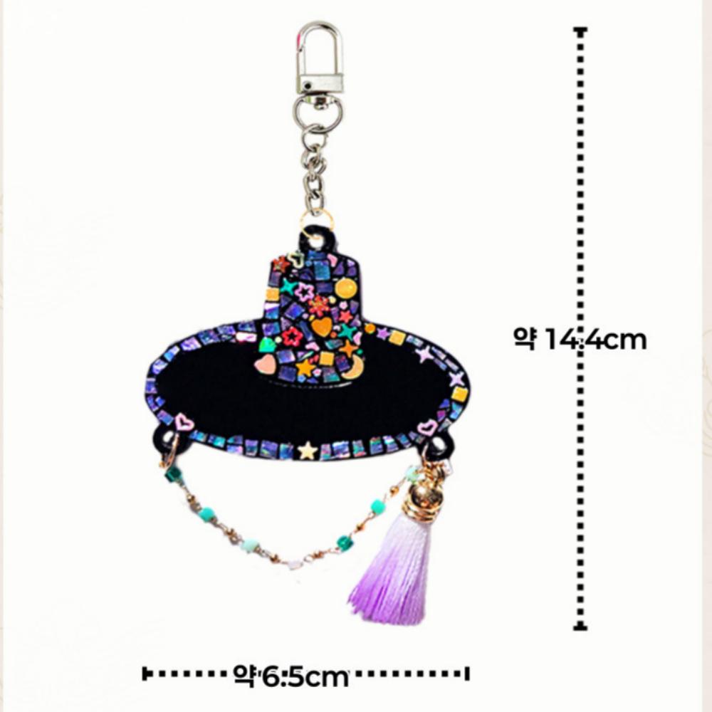 Korea Gat Kit/Make Your Own Traditional Mother of Pearl Keyring Craft Kit-Traditional Najeon Chilgi