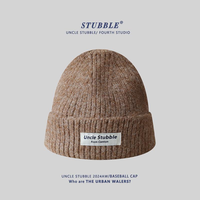 

Зимняя утолщенная бархатная вязаная шапка для мужчин и женщин, для путешествий на открытом воздухе, теплая, с защитой ушей, шерстяная шапка в корейском стиле, универсальная шапка-пуловер One size