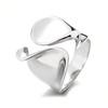 Anelli Placcati in Argento Sterling 925 Per Donna Coppia Minimalista Fatto a Mano Semplice Anello Grande Gioielli da Festa Regalo