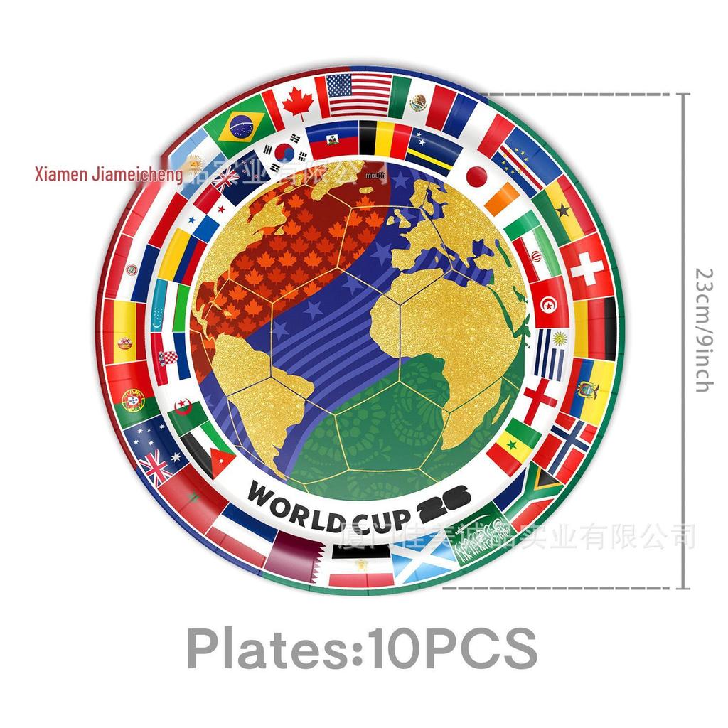 World Cup Football Party Set: Plates, Napkins, Cups, Straws, Decorations