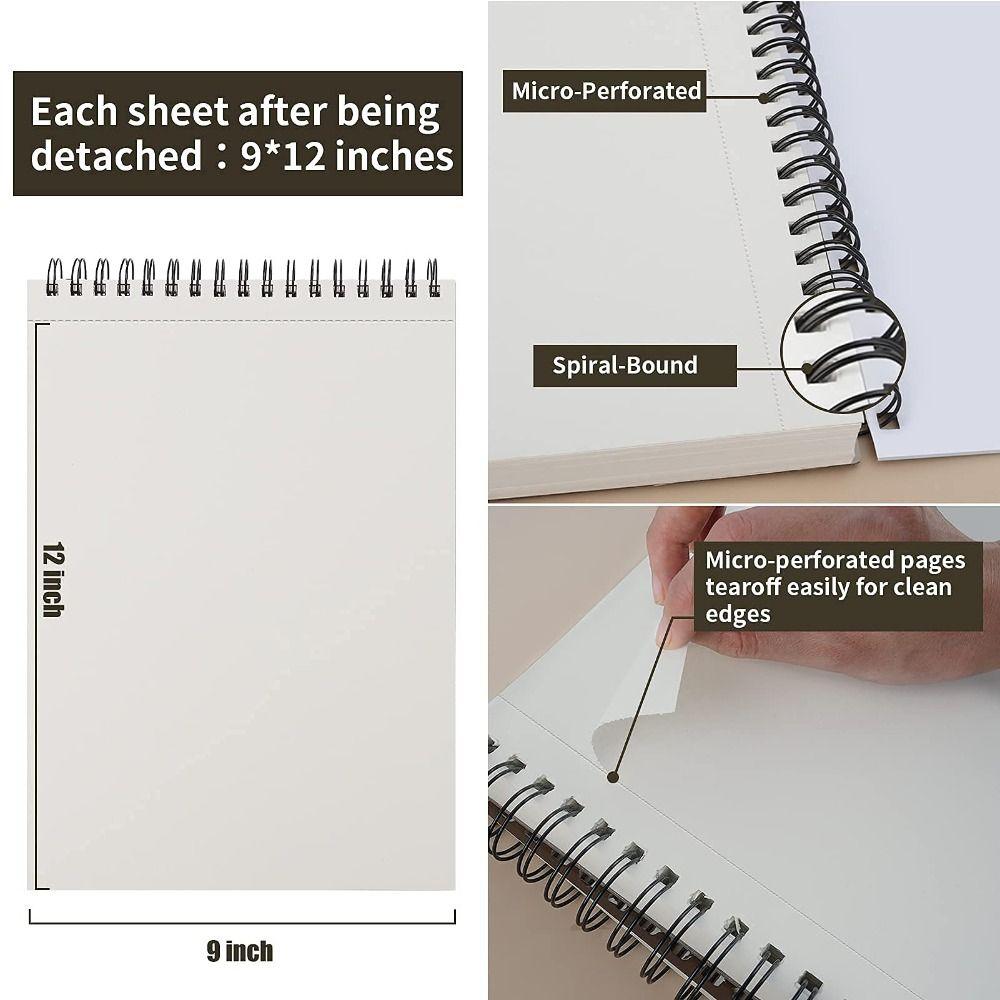 100 Sheets Thick Drawing Paper Spiral Bound Artist Sketch Pad Premium Coil A4 Sketchbook  Sketch