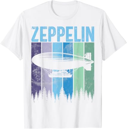 Retro Zeppelin 70s 80s Dirigible Airship Zepelin Zepplin T-Shirt Unisex