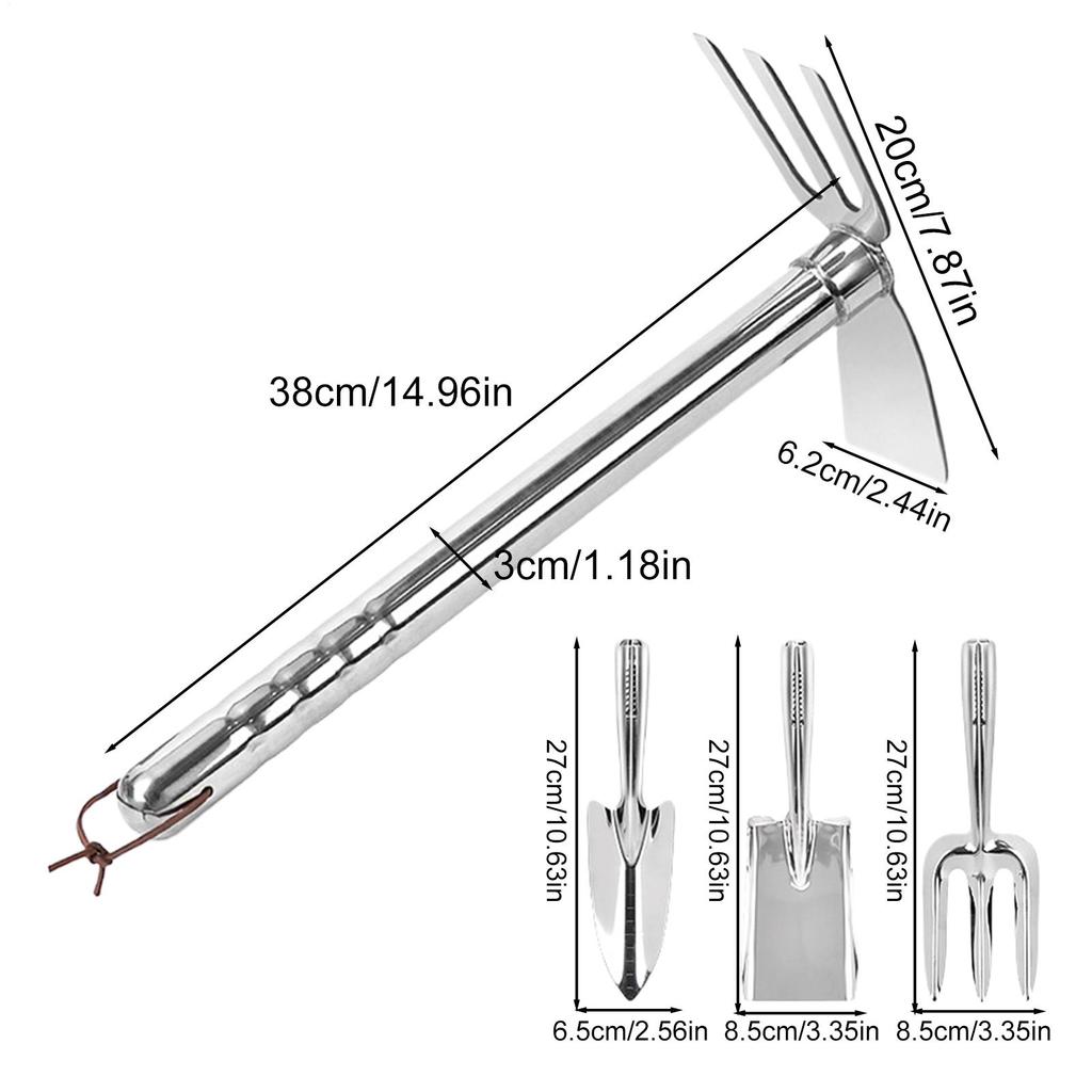 Garden Tool Set Soil Loosening Stainless Steel Shovel Portable Garden Tools Set Of 4 For Yard Lawn Vegetable Planting Soil