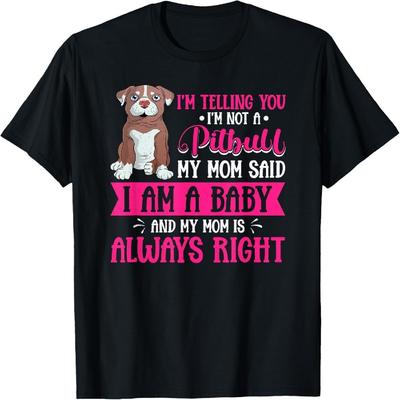 Camiseta Kawaii Amante de Pitbull, Negra, Pequeña